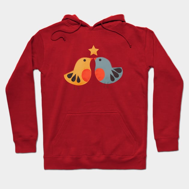 Festive cute birds Hoodie by showmemars